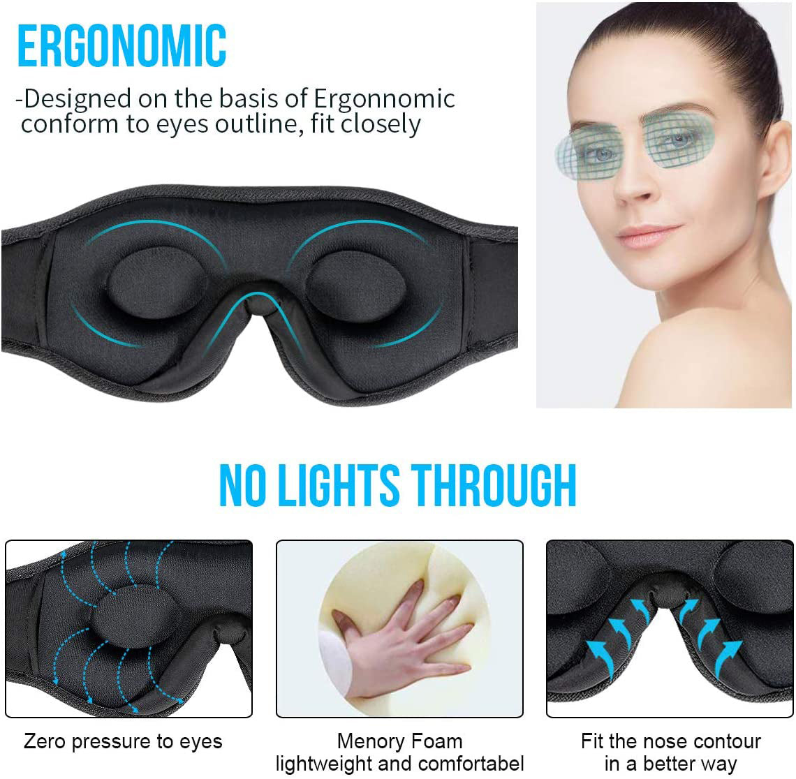Masque de sommeil Bluetooth — Musique et occultation totale — vue 4