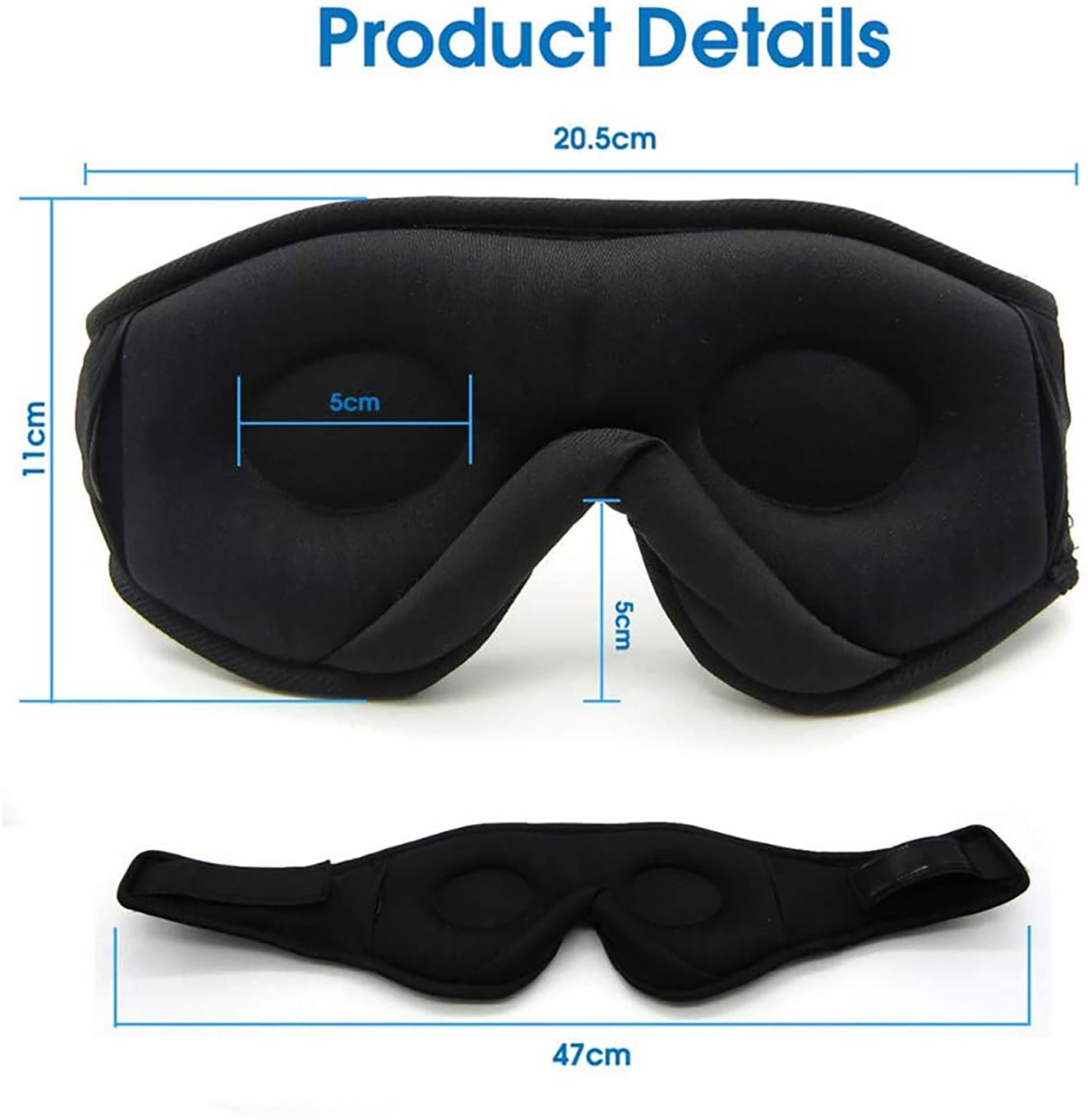Masque de sommeil Bluetooth — Musique et occultation totale — vue 3