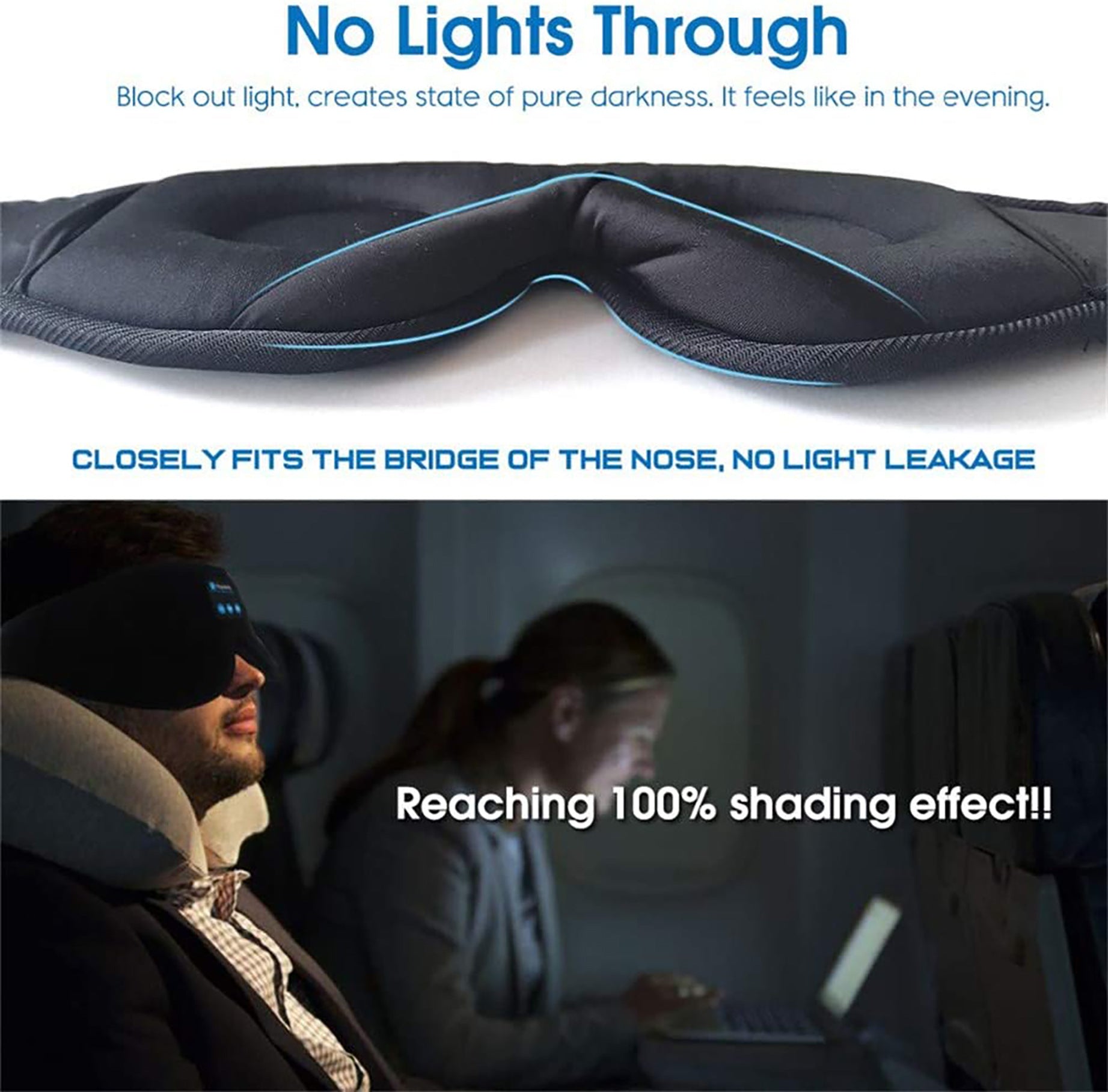 Masque de sommeil Bluetooth — Musique et occultation totale — vue 5