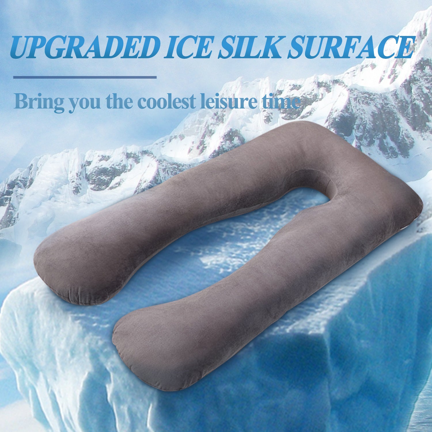 U-Shaped Maternity Pillow — Cooling Ice Silk — view 3