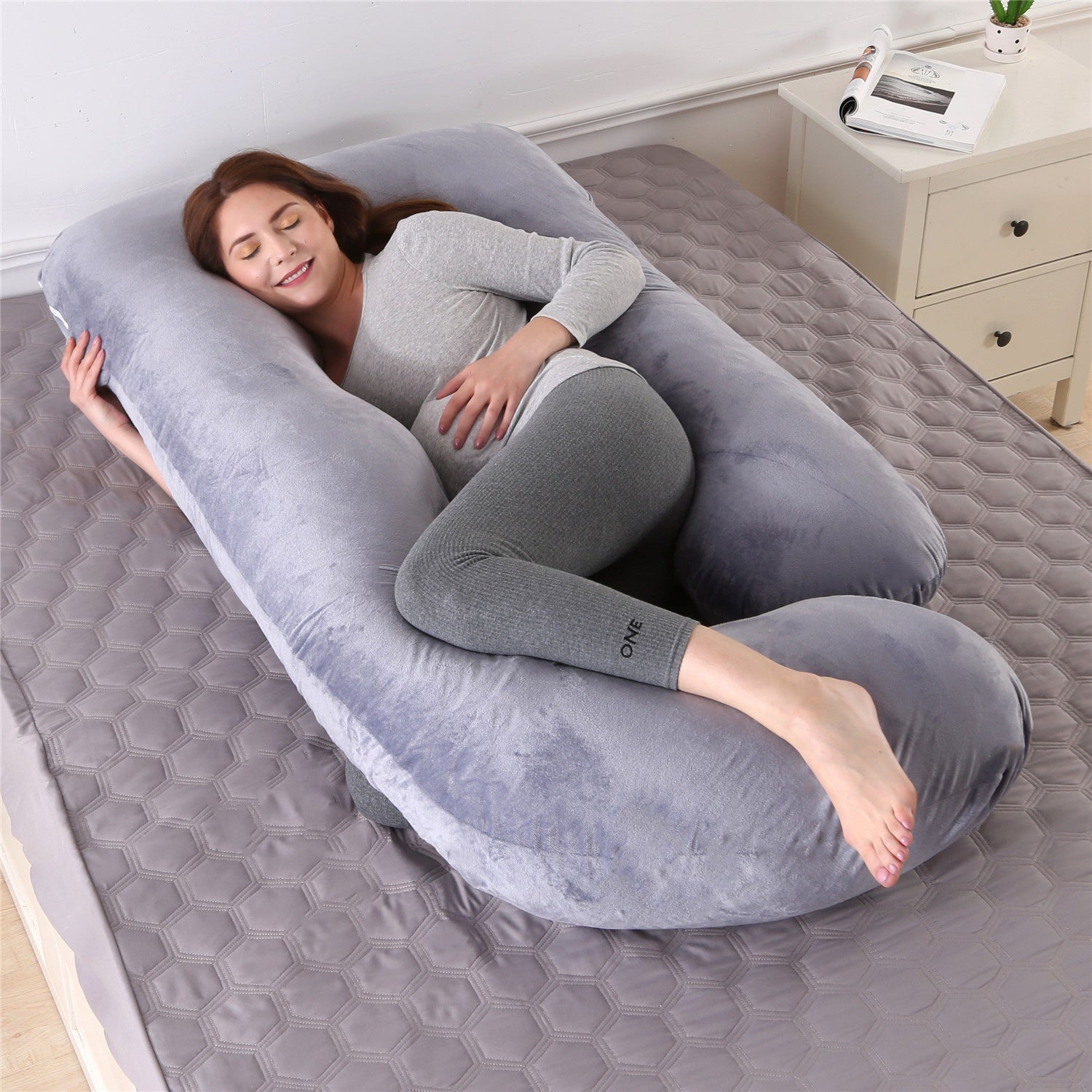 U-Shaped Maternity Pillow — Cooling Ice Silk — view 15